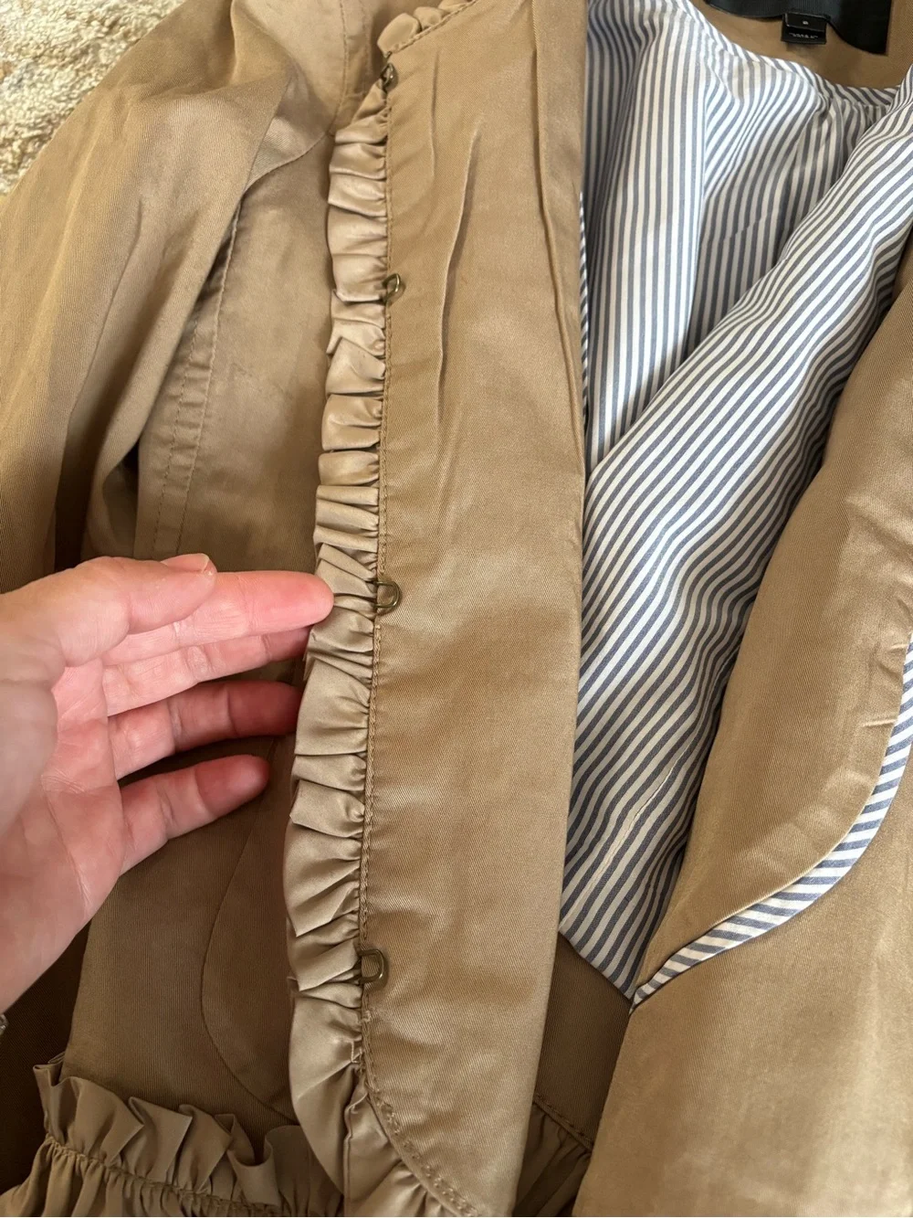 J. Crew / Ruffle Chino Jacket Tan Khaki